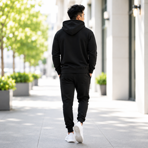 Sudadera con Capucha de Algodón y Poliéster, Sudadera Gruesa de Felpa de Algodón, Sudadera con Capucha Personalizada con Estampado, Sudadera Gruesa de Color Sólido para Hombre - Product Image 4