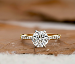 Anillo de Compromiso con Diamante Certificado por IGI, Oro Sólido de 14K, 1.20CTW, Anillo de Eternidad con Diamante Redondo para Mujer, Regalo de Joyería - Product Image 1