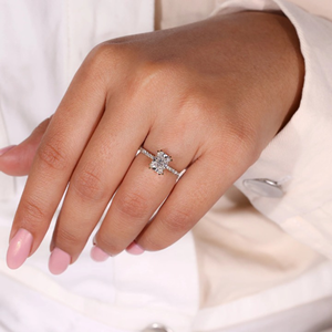 Anillo Radiante Halo Oculto en Oro Amarillo con Diamante Cultivado en Laboratorio de 1.75 Quilates, Anillo de Compromiso, Anillo de Boda, Joyería, Anillo de 14k - Product Image 5