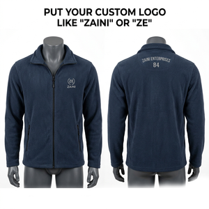 240g Polar Fleece Full Zip Puller Running <b>Jacket</b> Navy Blue Embossed Logo Premium Wear Waterproof Breathable <b>Men's</b> - Product Image 1