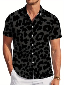 Camisetas para Hombre en Negro, Gris, Caqui y Beige, Corte Holgado, Manga Corta, Textura Acanalada, Casual, Cómodas para Uso Diario, Camisetas Masculinas al por Mayor - Product Image 3