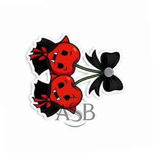 Support à cils en acrylique Halloween Cherry Bow, durable, motif nœud noir effrayant, support à cils cerise, impression de logo personnalisée - Product Image 5