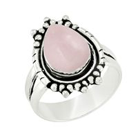 Bague en argent sterling 925 avec pierre précieuse en quartz rose naturel fait main, style classique, cadeau d'anniversaire