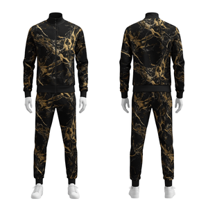 Survêtement sportif unisexe en polyester/coton imprimé flamme néon, mode streetwear contemporaine pour l'été - Product Image 3