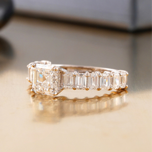 2.93 CT Lab Grown Square Emerald Baguette Engagement <b>Ring</b> 14K Gold Clarity VVS2/VS1 <b>Cushion</b> Cut <b>Wedding</b> Jewelry - Product Image 2