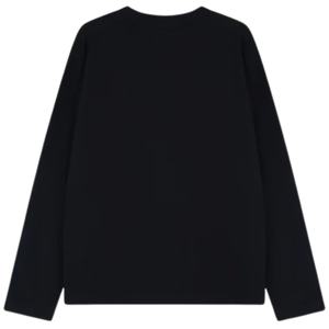 Men <b>Black</b> <b>Long</b> Sleeve <b>T</b> <b>Shirt</b> with Small Chest Logo Crew Neck Cotton Casual Streetwear Fashion Top for Daily Wear - Product Image 3