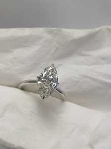 Bague de fiançailles et de mariage en diamant de laboratoire Marquise 3 CT TRENDING, magnifique cadeau pour femme, or blanc 14 carats, certifié IGI - Product Image 6