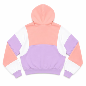 Manufacturer Lavender Pink Acid Wash Patchwork Women's Hoodies USA Cotton Fleece 2 Piece Oversized Zipper Set Custom Streetwear - Product Image 4