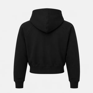 Sudadera con capucha corta para mujer, de color liso, manga larga, con cremallera, de punto sin forro, estilo casual de otoño, a precio mayorista - Product Image 2