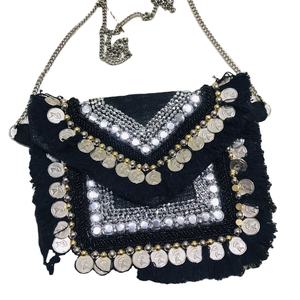 Bolsos con cuentas bohemios Banjara con estilo étnico causal hechos a mano | Bolsos de monedas bohemios Banjara multicolor de yute de diseñador hechos a mano - Product Image 1