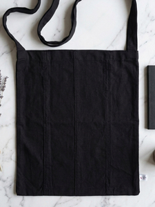 SOLID Print Plain Cotton Tote <b>Bag</b> Black Color Open Top <b>Long</b> Crossbody Shoulder Strap Reusable Handcrafted Daily Carry <b>Bag</b> - Product Image 1