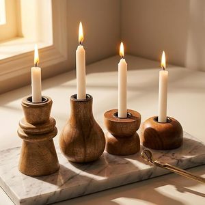 Luxury Handmade Wooden <b>Tapered</b> <b>Candle</b> Stand with Rustic Design for Home Wedding Decor - Product Image 2