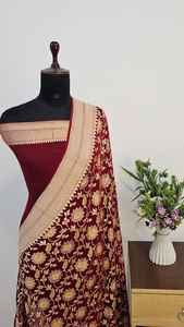 Chiffon Georgette Banarasi Khaddi 100% Puro de Primera Calidad, Tejido Artesanal Tradicional, Protección Solar, Secado Rápido, Para Todas las Estaciones - Product Image 4