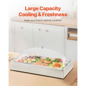 Vassoio da Banco in Acciaio Inox 1 X 1 Pan, Contenitore per Esposizione Alimenti, Dispenser per Condimenti e Espositore per Buffet - Product Image 2