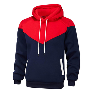 Sweat-shirt à capuche pour homme, couleur contrastée, manches raglan, coupe classique, vêtement décontracté pour l'automne, tissu en molleton français - Product Image 6