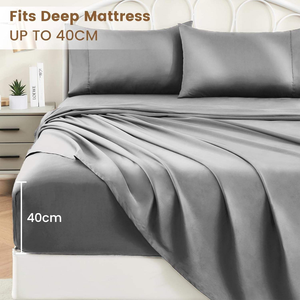 Luxury 100 % Cotton Bed <b>Sheets</b> Set Bedding Set <b>Flat</b> <b>Fitted</b> <b>Sheet</b> Pillowcase Set - Product Image 3