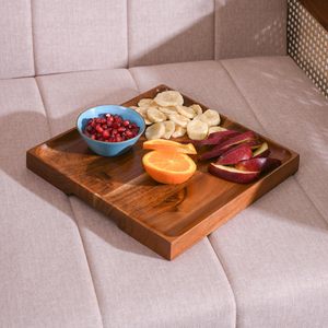 Solidwood Handcrafted <b>Square</b> Serving Platter Appetizer Plates for Dining <b>Table</b> Multipurpose Serving Article for Gift Available - Product Image 3