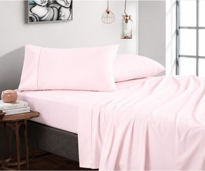 200 TC Lavender Blush Queen Size Sheet Set 4 Piece Soft Breathable Bed Sheets Deep Pockets Easy Fit <b>Comfortable</b> Everyday Bedding - Product Image 1