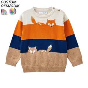 Pull tricoté personnalisé pour garçons, pull d'hiver chaud pour enfants en polyester/coton, anti-plis, respirant, support OEM ODM pour la vente en gros - Product Image 1