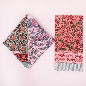 Handmade Block Printed Cotton Multicolor Eco Friendly Neck Scarf Floral Fashion <b>Bandana</b> Unisex Outdoor Bohemian Style Face Cover - Product Image 3