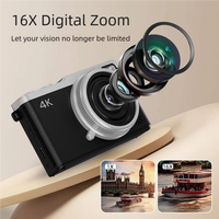 Appareil photo numérique Sourcing Ark HD 68MP 4K avec zoom 16x, écran IPS rotatif de 2,5 pouces, fonction OTG et accessoires complets Digi Cam D72