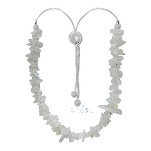 925 Sterling <b>Silver</b> Fine <b>Bangle</b> Rainbow Moonstone Rough Cut Bolo <b>Bracelet</b> with Soft Flex Wire Setting Gift for Women in Gift Box - Product Image 1