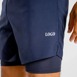 Pantalones Cortos Deportivos de Doble Capa para Hombre, Personalizados, de Secado Rápido, Ecológicos, con Patrón Bordado, Casuales, al por Mayor, de Alta Calidad, con Orificios de Malla - Product Image 3