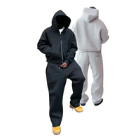 Ensemble de survêtement unisexe 2-en-1 en molleton épais à capuche, coupe ample et décontractée, avec pantalon de jogging, séchage rapide, OEM ODM, vente en gros