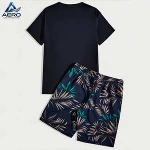 Breathable Men T-Shirt And Short <b>Set</b>, 2 Pieces Men’s Latest Style Make Own Out Door Wear Comfortable Short Shirt <b>Sets</b> - Product Image 2