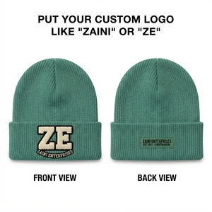 ZAINI Premium 280 GSM Acrylic Knit Unisex Beanie <b>Cap</b> Dark Green <b>Camo</b> Fold Cuff Warm Winter Outdoor Fashion Hat - Product Image 1