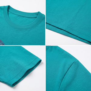 Camiseta de hombre color verde azulado con diseño de esqueleto de pedrería, manga corta, cuello redondo, estilo casual, corte regular, con pedrería, lavado de larga duración. - Product Image 4
