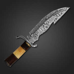 Handmade Stainless Steel Damascus Viking Camping Hunting <b>Knife</b> Fixed Wood <b>Bone</b> <b>Handle</b> 5mm Straight 3 Year Warranty DIY - Product Image 3