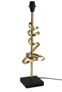 Base de lampe de table spirale dorée moderne - Lampe de bureau élégante en aluminium torsadé - Socle carré noir minimaliste - Product Image 1