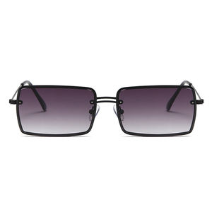 Lunettes de soleil rectangulaires à monture intégrale en métal, style œil de chat, unisexe, protection UV400, durables, pour activités de plein air, dernières tendances RTS. - Product Image 2
