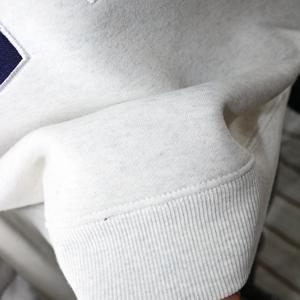 Sweat-shirt à col montant gris cendré DANCE, 100% coton, avec broderie appliquée blanche, col large, URBAN PRODUCTIONS - Product Image 3