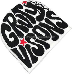 Gorros de invierno de acrílico 100% unisex, ropa de calle doblada de calidad, punto personalizable, logotipo OEM/ODM, gorros de diseño transpirable - Product Image 2