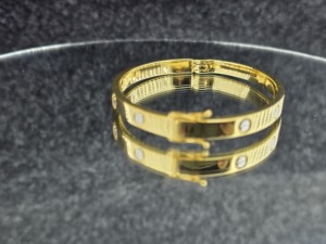 18K Gold Plated Trendy Geometric <b>Bangles</b> Unisex Jewelry - Product Image 6