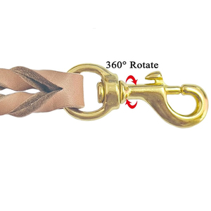 Hot Sale Luxury Custom Made Low MOQ Heavy Duty Leather Dog Leash Customized Color And Logo Leather Dog Leash - Product Image 5