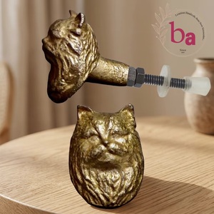 Cast Iron Cat Head Cabinet Knob Drawer Pull Handle for <b>Wardrobe</b> Dresser Kitchen Bedroom Bathroom Living Room Use - Product Image 1