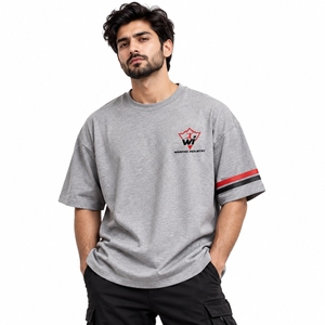 เสื้อยืดโอเวอร์ไซส์ผู้ชาย สไตล์ทันสมัย ผ้าฝ้ายนุ่ม สวมใส่สบาย ทรงลำลอง ดีไซน์พรีเมียม - Product Image 4