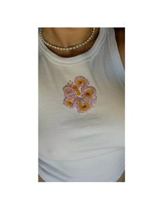 Camiseta de Moda con Cuentas y Manga Corta para Mujer, Camiseta con Bordado de Cuentas de Doble Cara para Mujer y Niña, Gran Venta - Product Image 5