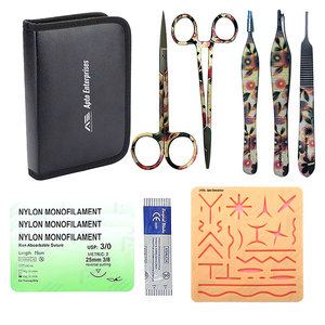 <b>Silicone</b> Pad Needle Surgical Medic Instruments <b>Tools</b> Sutur Kit Development Surgical Suture Kit with Medic Instruments - Product Image 1
