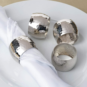 Anillos de Servilleta Modernos de Aluminio con Acabado Martillado, Decoración de Mesa, Accesorios para Bodas, 4.5cm de Ancho, Diseño Duradero - Product Image 1
