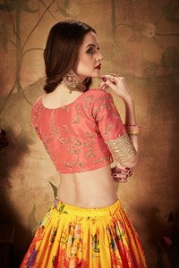 Pink Floral Embroidered Dupatta Ethnic <b>Shawl</b> Printed Silk Blend Scarf for <b>Wedding</b> Party Women - Product Image 4