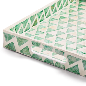 Bandeja de servir moderna de concha de capiz al por mayor, bandejas decorativas con asas para mesa de café o cena, de Vietnam - Product Image 2