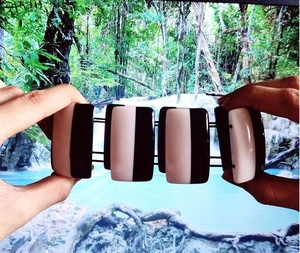 FS International กำไลข้อมือเรซิ่นแบบข้อต่อ รุ่นฮอร์น สไตล์วินเทจ รูปทรงนางฟ้า งานแฮนด์เมดขัดเงาอย่างดี  ปรับแต่งได้ตามต้องการ - Product Image 5