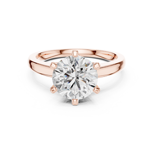 Bague de fiançailles solitaire à taille ronde pour femme, bague de promesse classique à 6 griffes, bague de mariage minimaliste, cadeau de bijoux de mariée - Product Image 1