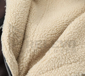 Chaqueta de Cuero Unisex para Invierno, Forro Interior de Lana, Chaqueta Informal Suave y Cálida para Uso Diario en Invierno - Product Image 5