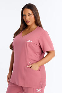 Uniformes Médicos de Lona Transpirable con Logotipo Personalizado al por Mayor, Conjuntos de Manga Larga para Mujer, Uniformes de Hospital de Spandex - Product Image 2