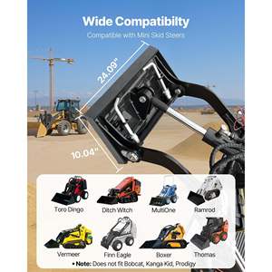 Placa de Montaje Universal de Acero de Alta Resistencia para Minicargadora, con Enganche Rápido de 1/4, Capacidad de Carga de 1500 lb, Fácil de Instalar con Pernos - Product Image 2